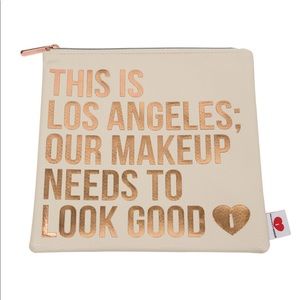 NIP! Los Angeles Rose Gold Leather Makeup Clutch